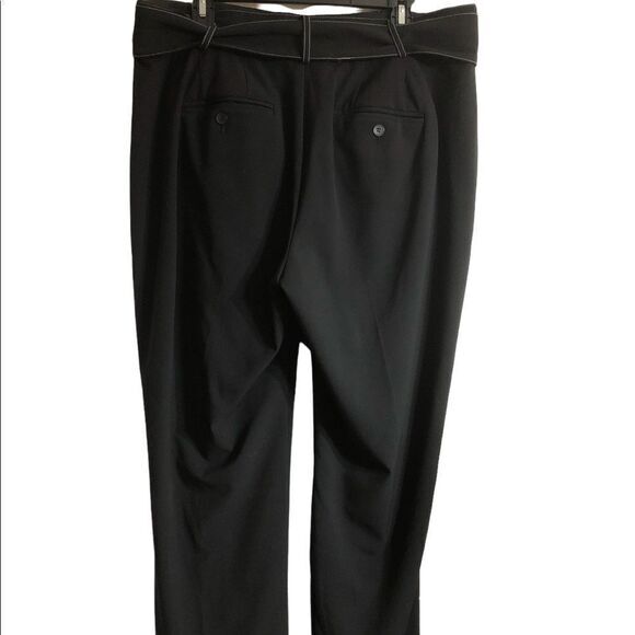 Lane Bryant pants Sz 16 black contrast white zip hook closure four pocket office - Picture 5 of 5